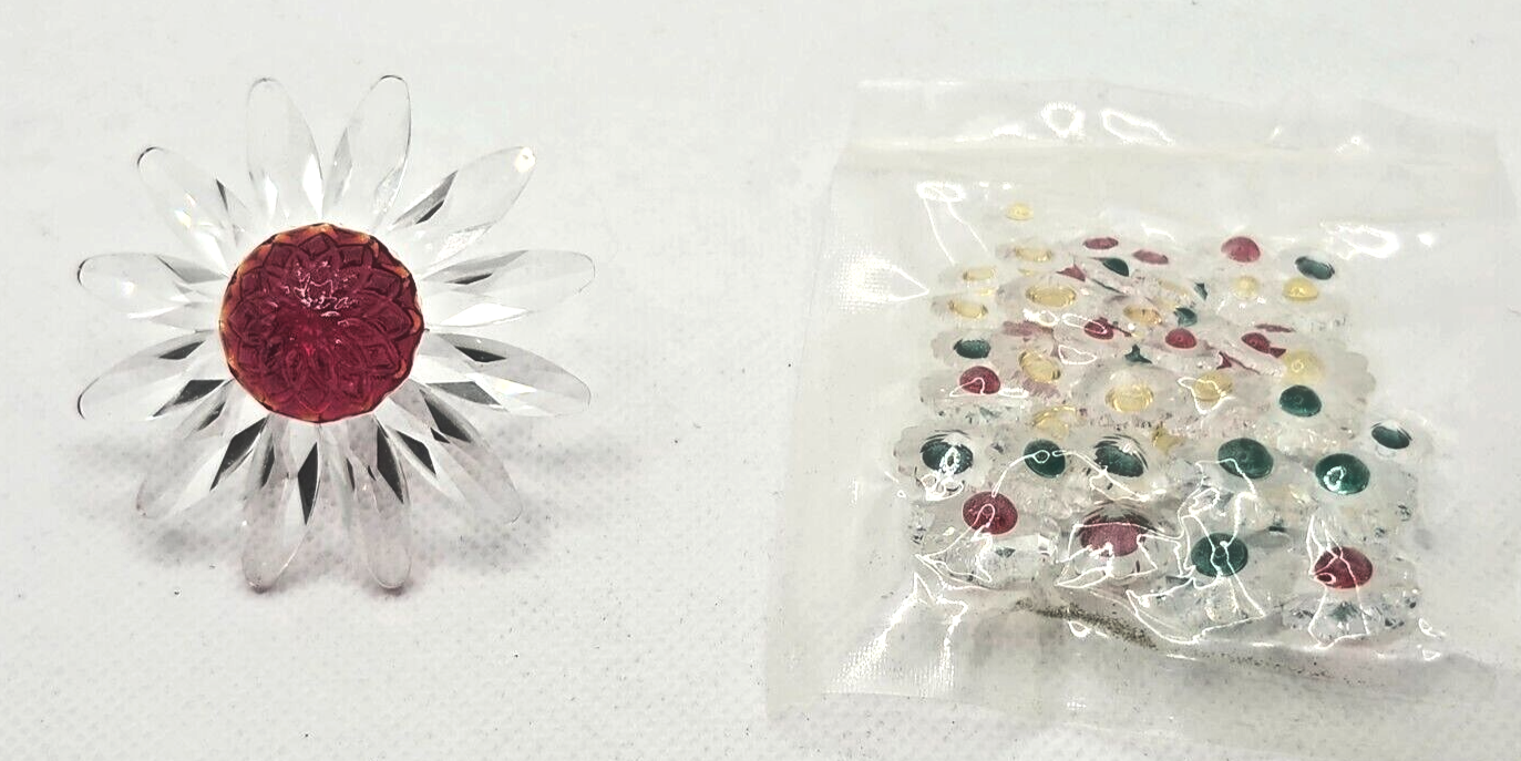 Swarovski Crystal RED MARGUERITE DAISY with MINI FLOWERS in Original Box image 1