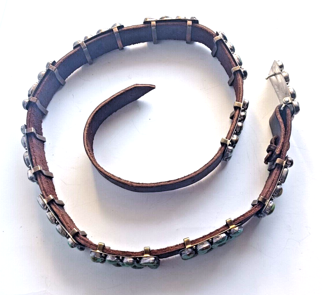 Navajo Native American Sterling Silver Turquoise Concho Belt by Willie Nezzie image 11