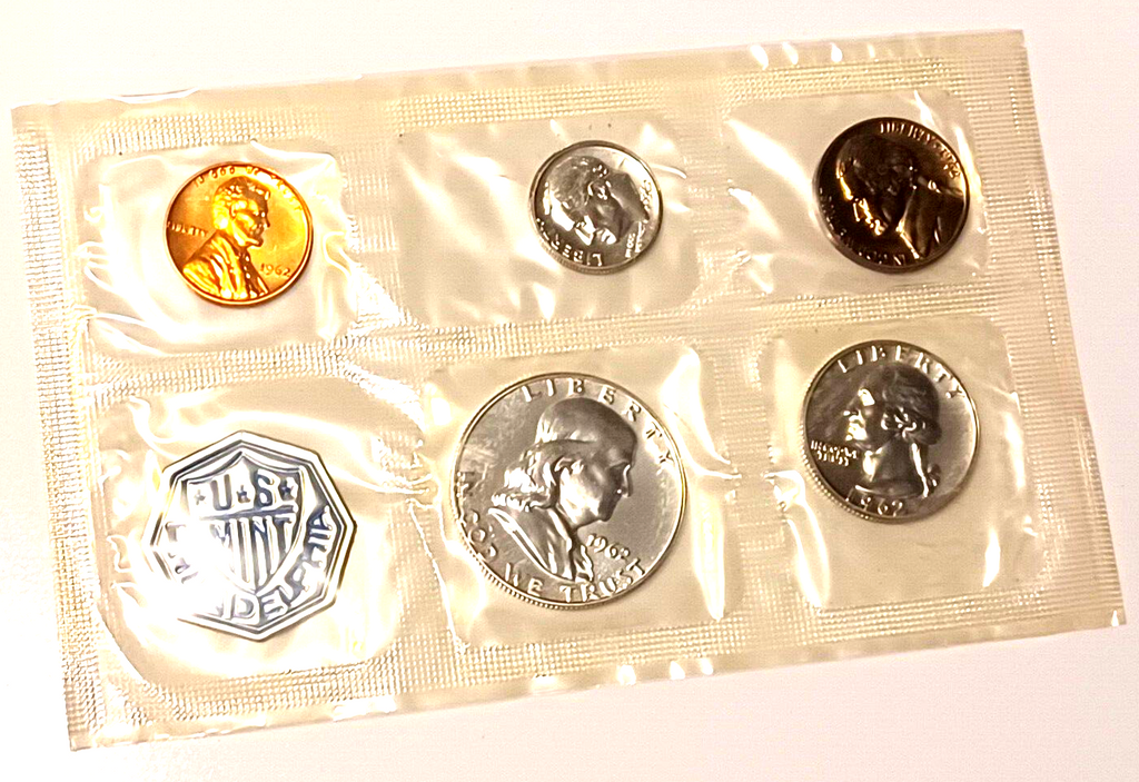 1962 U.S. Mint SILVER PROOF Set in Original Envelope image 1