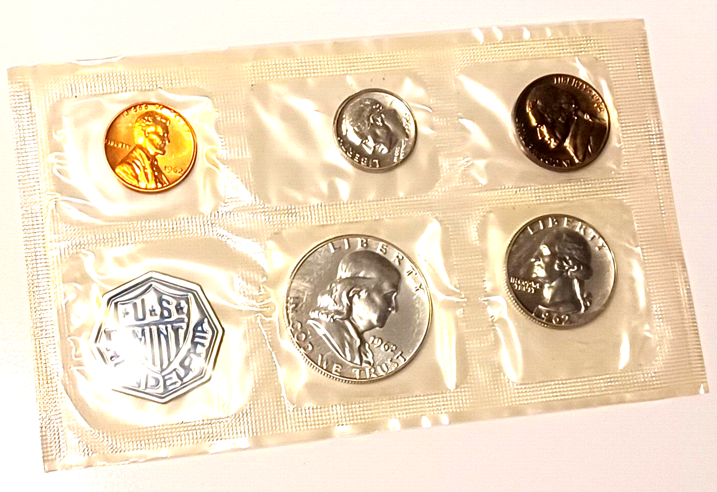 1962 U.S. Mint SILVER PROOF Set in Original Envelope image 1