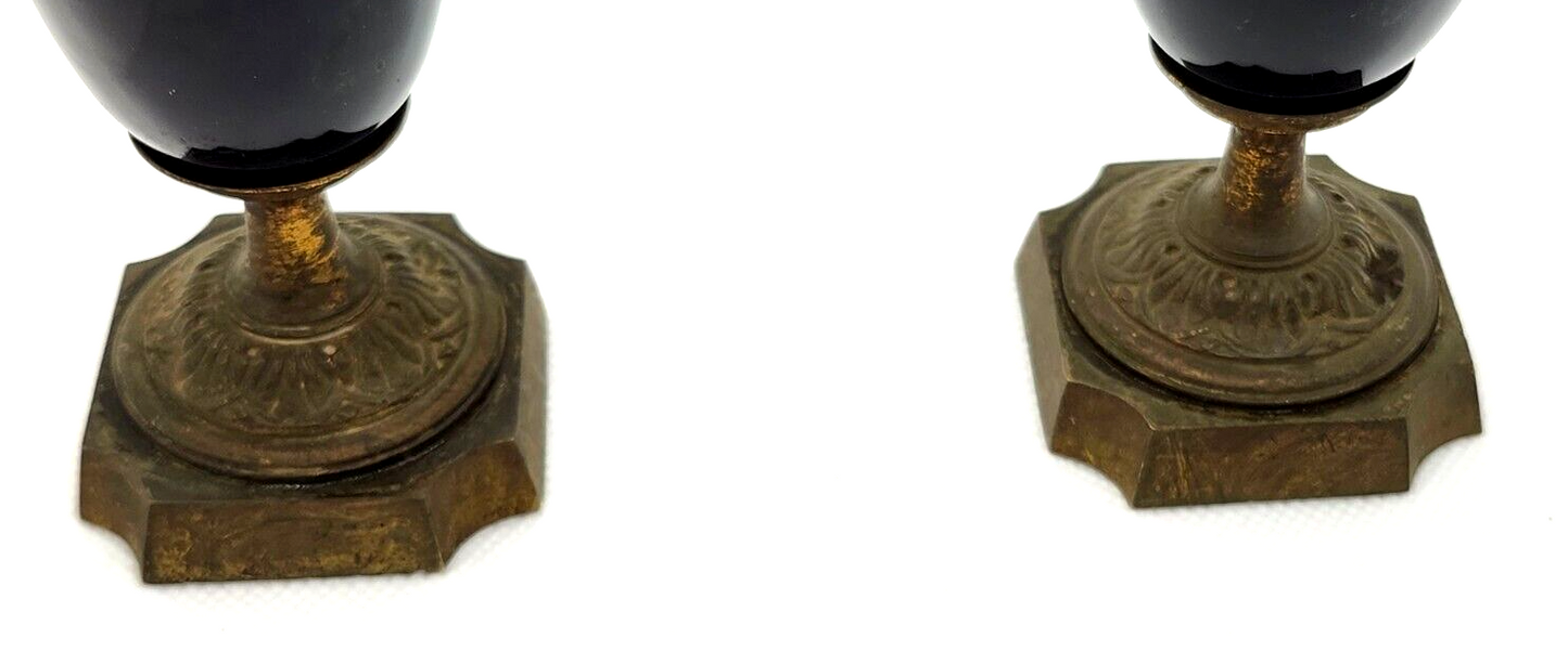 Pair of Antique French Sevres Porcelain Urns, Hand Painted, 1880's image 11