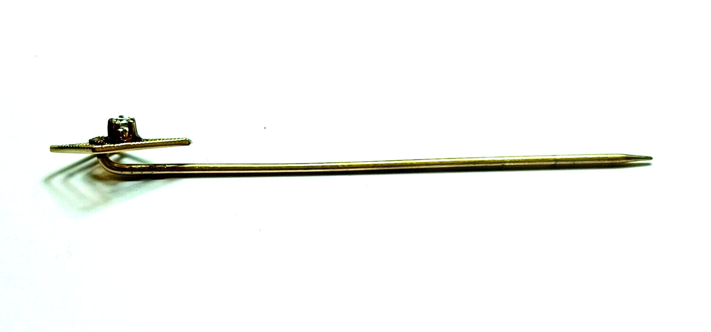 Antique Diamond & 14K Yellow Gold Kite Shaped Stick Pin image 4