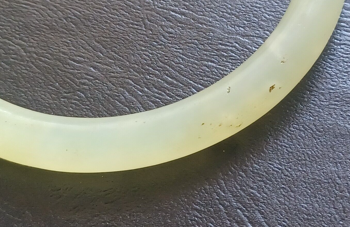 Genuine Natural Green White Jade Jadeite Round Eternity Bangle Bracelet 77mm image 1