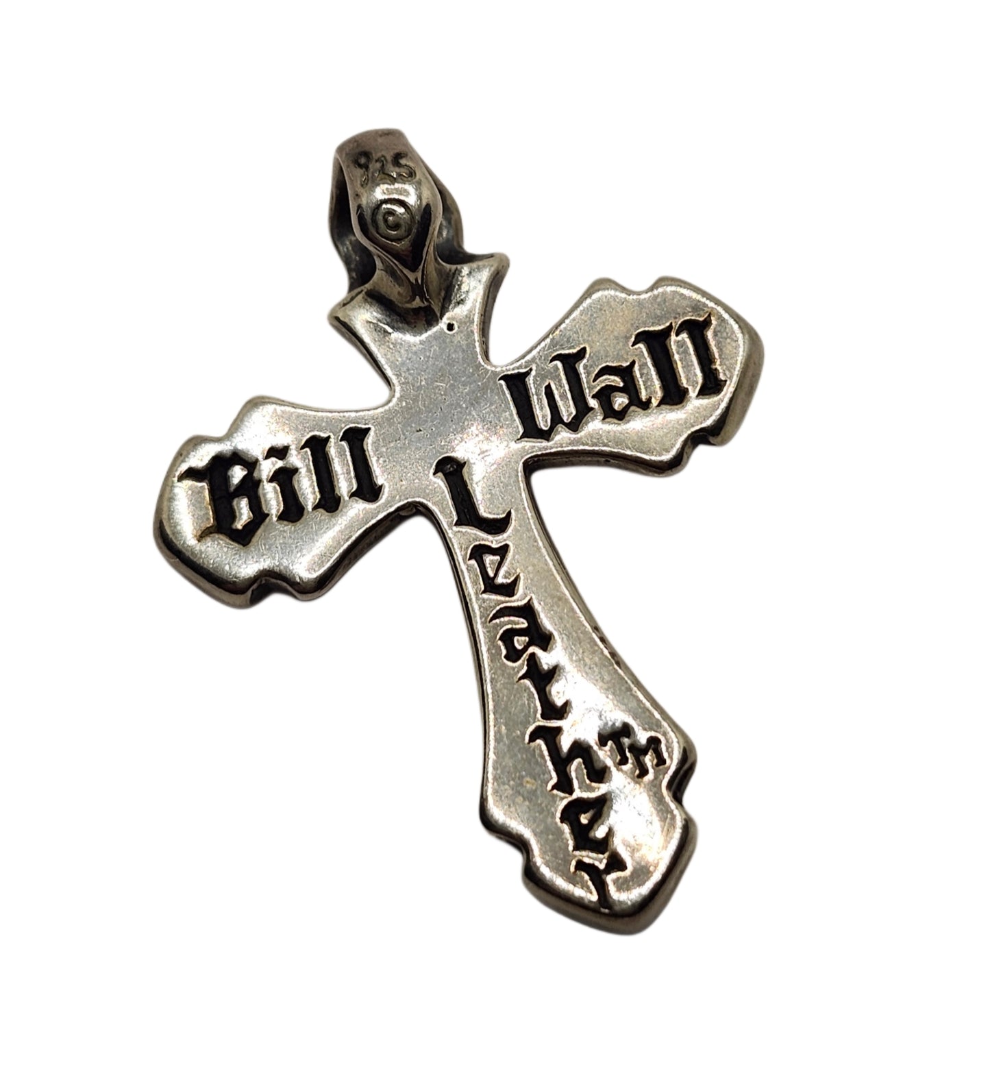 BWL Bill Wall Leather Sterling Silver Large 2005 Cross Pendant image 2