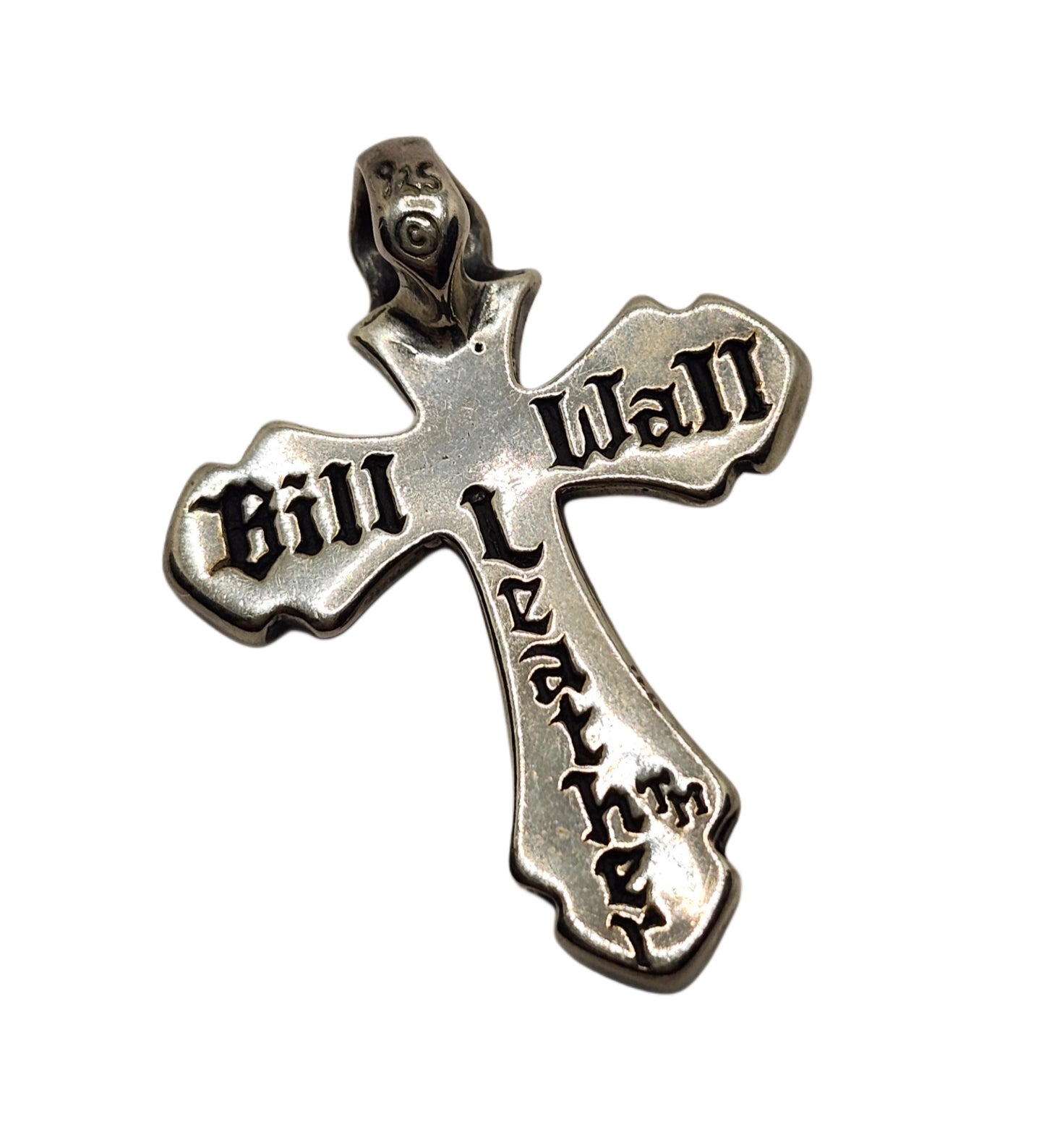 BWL Bill Wall Leather Sterling Silver Large 2005 Cross Pendant image 2