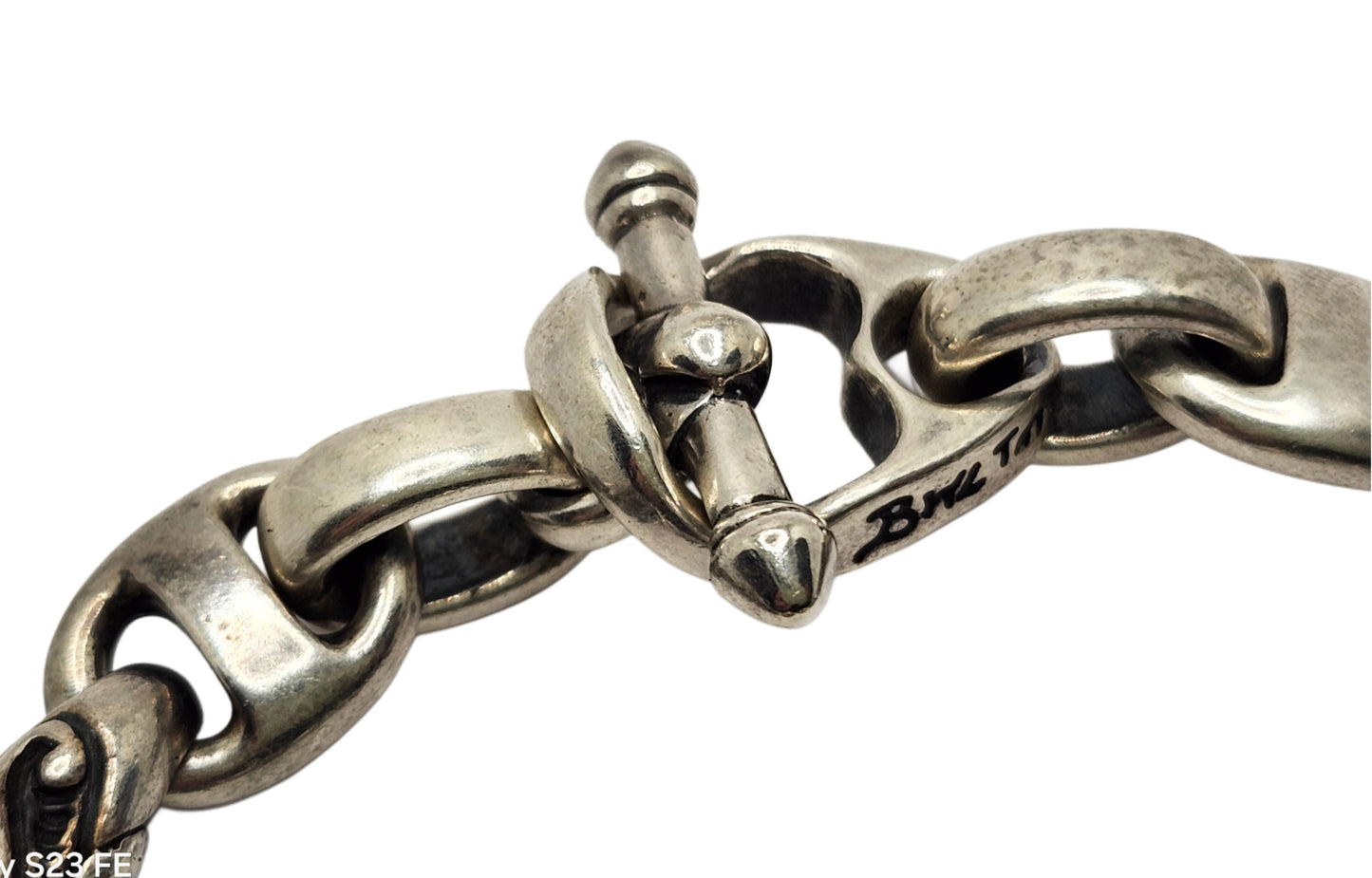 BWL Bill Wall Leather U Joint Wave Link Sterling Silver Toggle Brac image 5