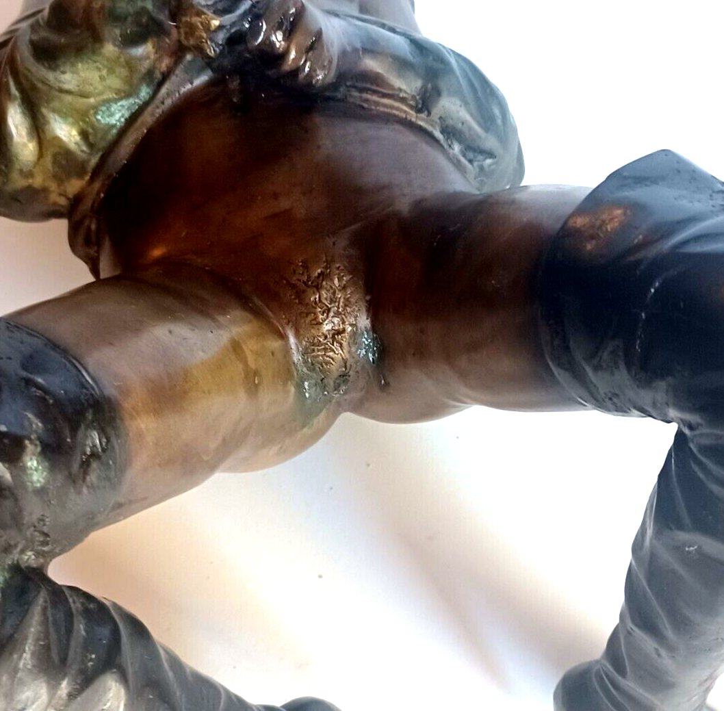 RARE Raoul Larche Detailed Bronze Sculpture of a Kneeling Nude Woman image 14