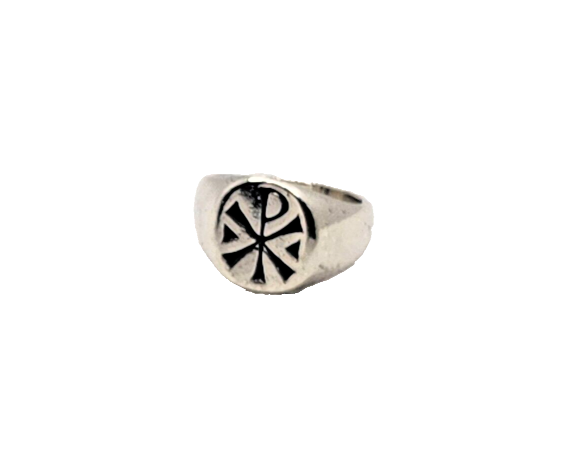 James Avery Retired Sterling Silver Christian Chi Rho Men's Ring image 0