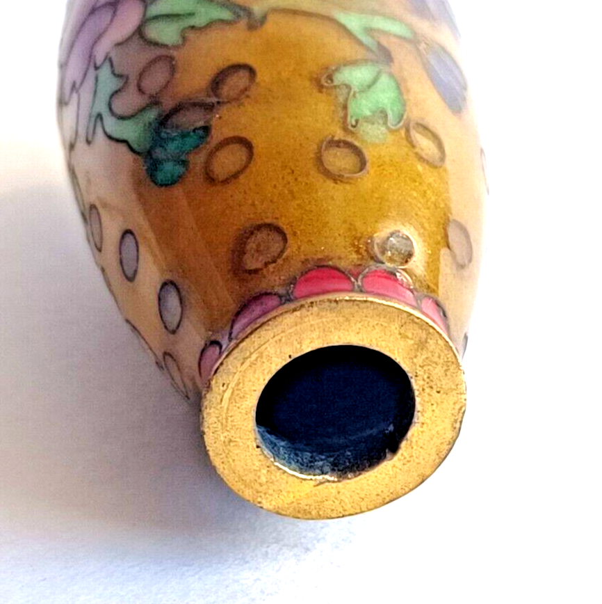 Antique Chinese Cloisonne Snuff Bottle 19th Century Flowers image 8