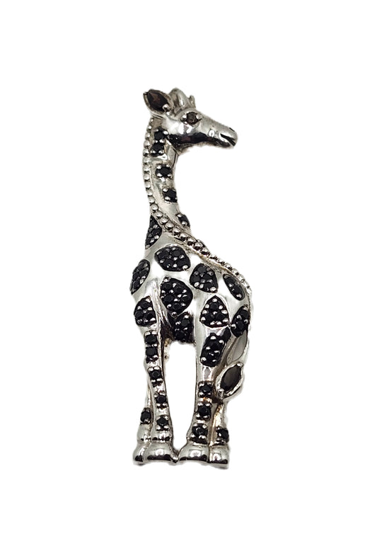 Ross Simons Sterling Siver & Black Spinel Giraffe Pendant image 0