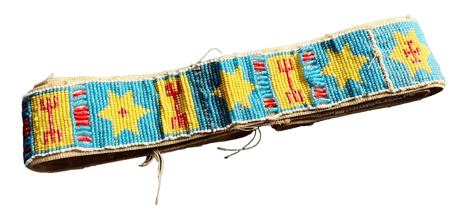 Antique Native American Indian Late 1800's Beaded Bead Work Belt image 0