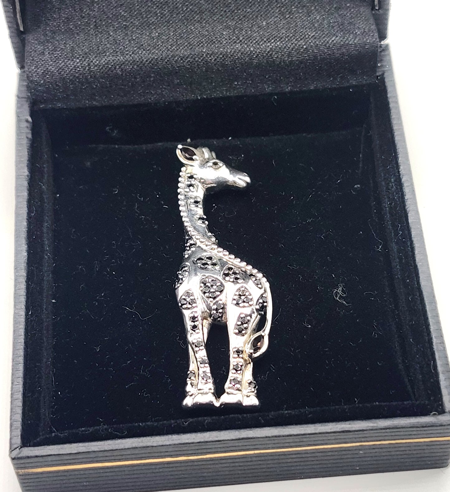Ross Simons Sterling Siver & Black Spinel Giraffe Pendant image 1