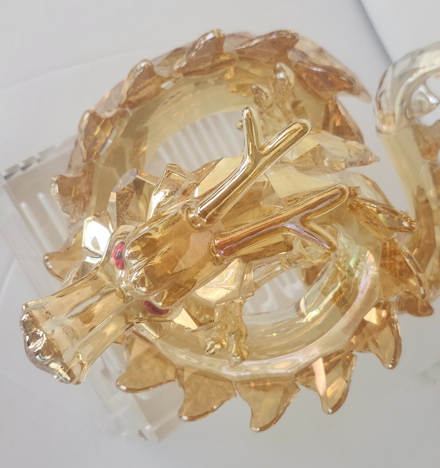 Large Swarovski Crystal Zodiac Dragon Good Luck Golden Figurine #1083710 image 3