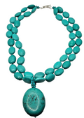 Lucas Lameth Double Stand Turquoise Sterling Silver Necklace & Pendant image 0