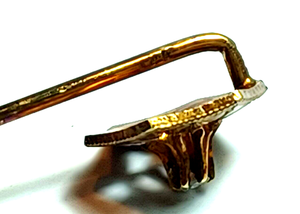 Antique Buttercup Set Diamond & 14K Rose Gold Octagon Shaped Stick Pin image 7