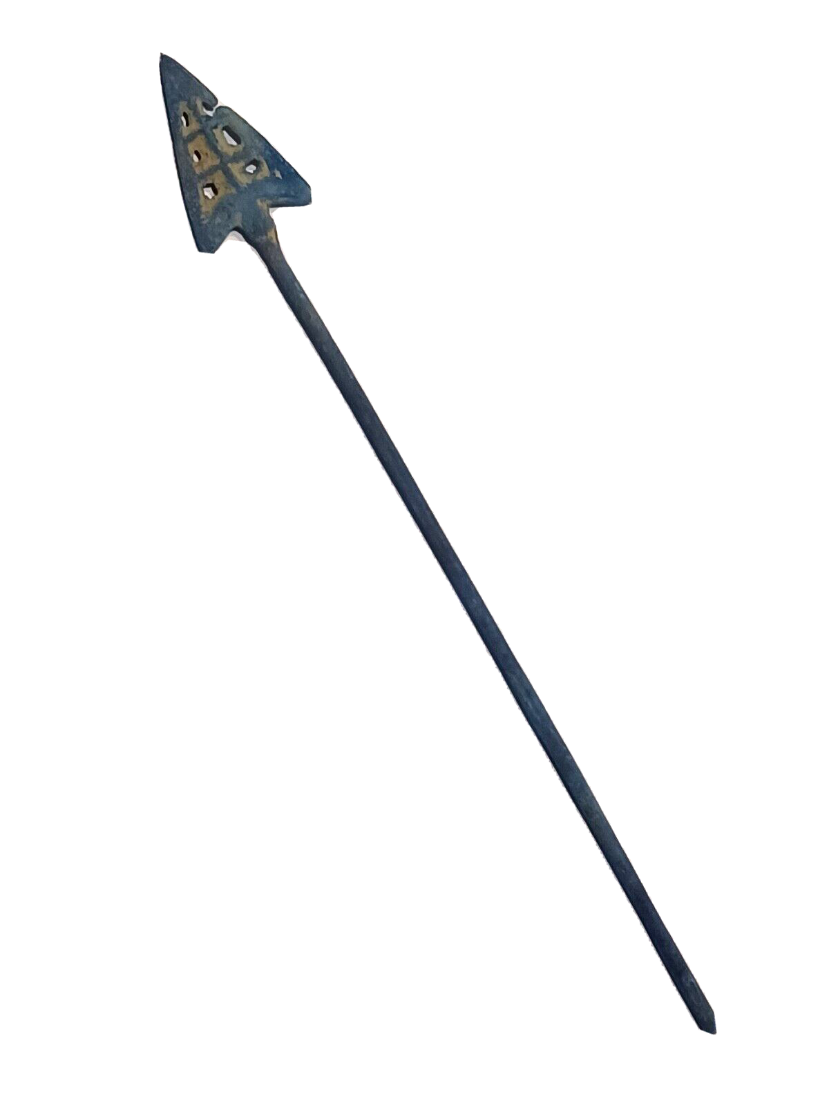 Ancient Mycenaean Bronze Age Greek Longshot Pierced Arrowhead War Relic image 0