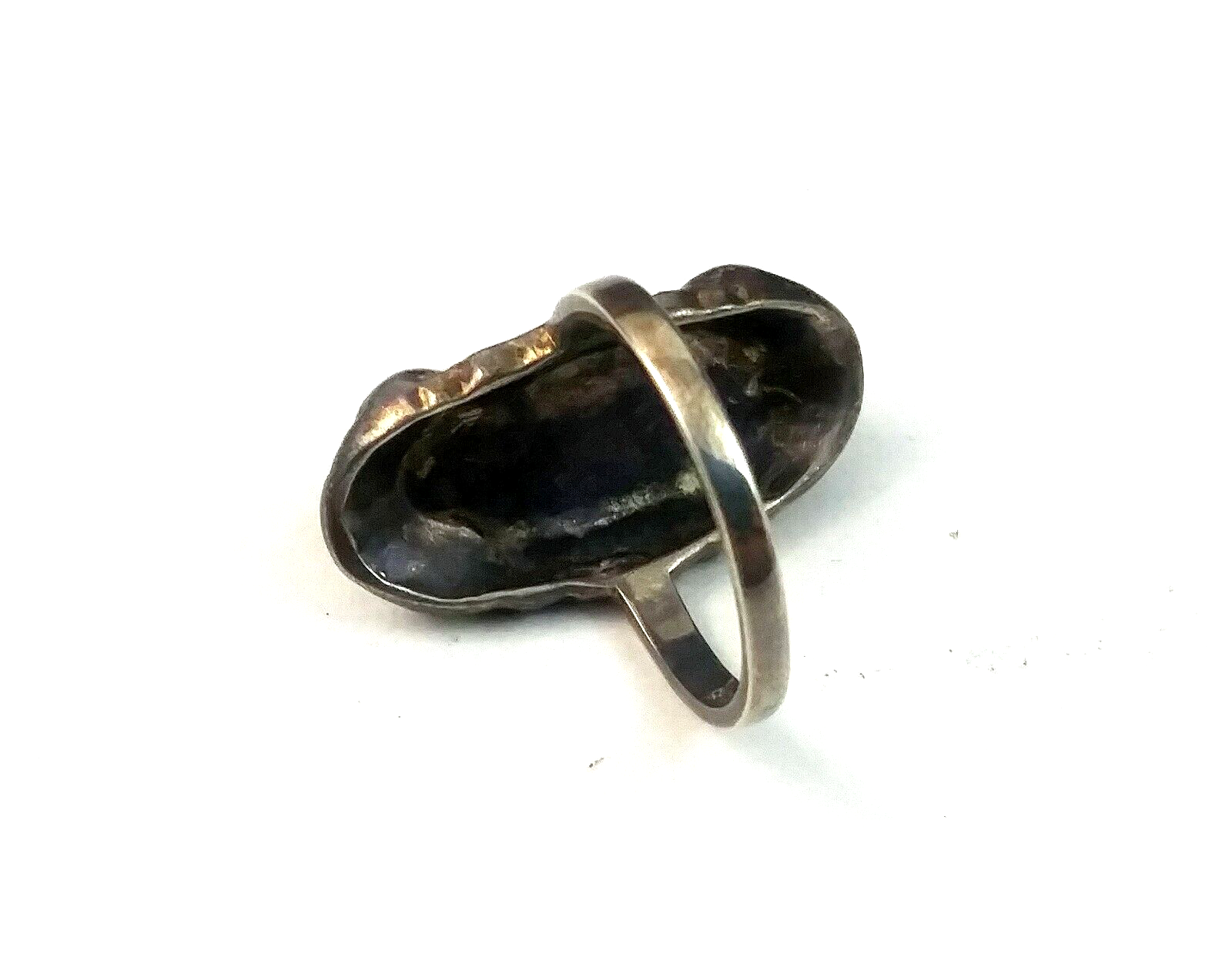 Antique Art Deco Coral Marcasite & Sterling Silver Ring Size 7 image 4