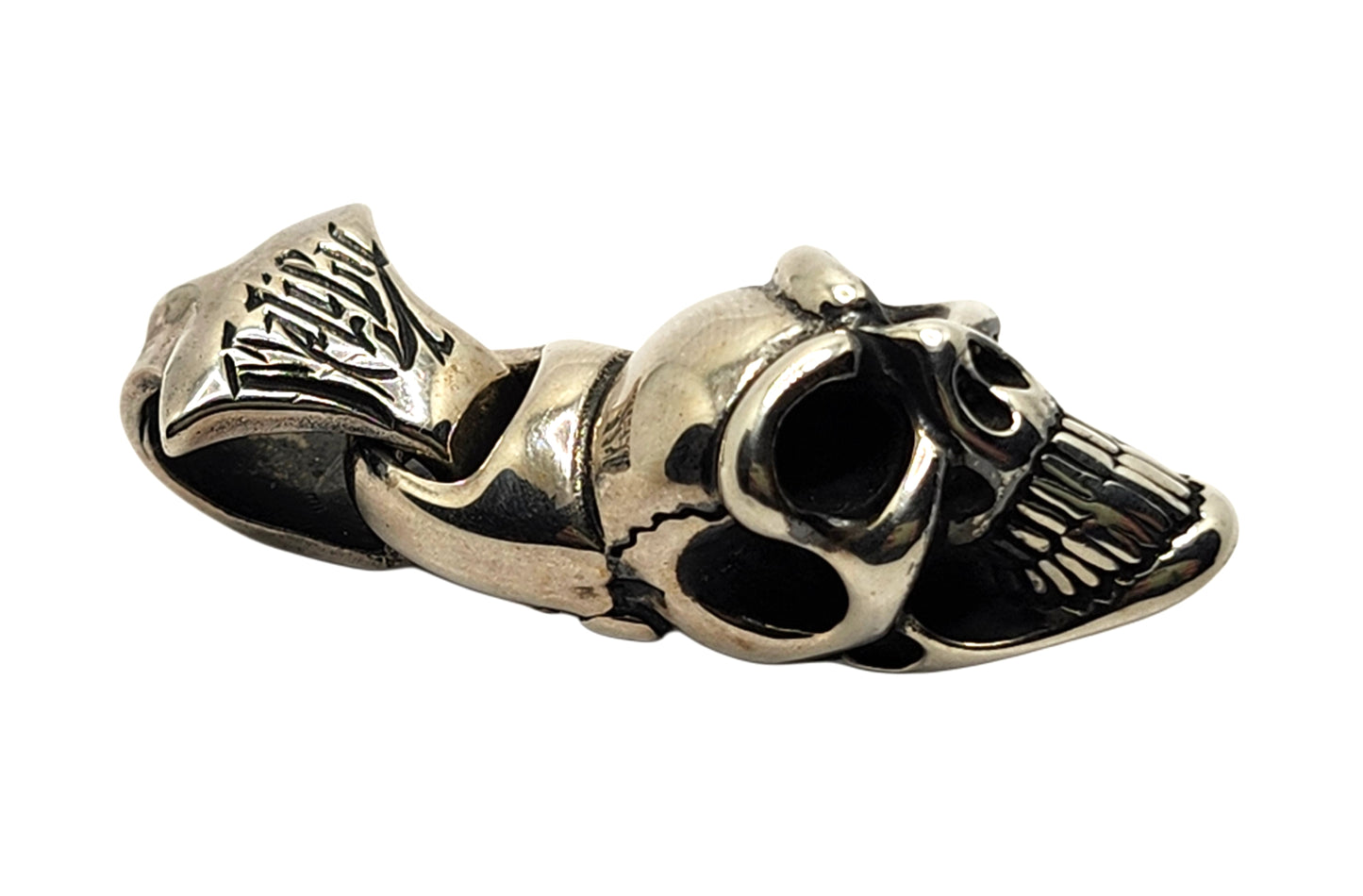 BWL Bill Wall Leather Malibu Sterling Large Good Luck Skull Pendant image 2