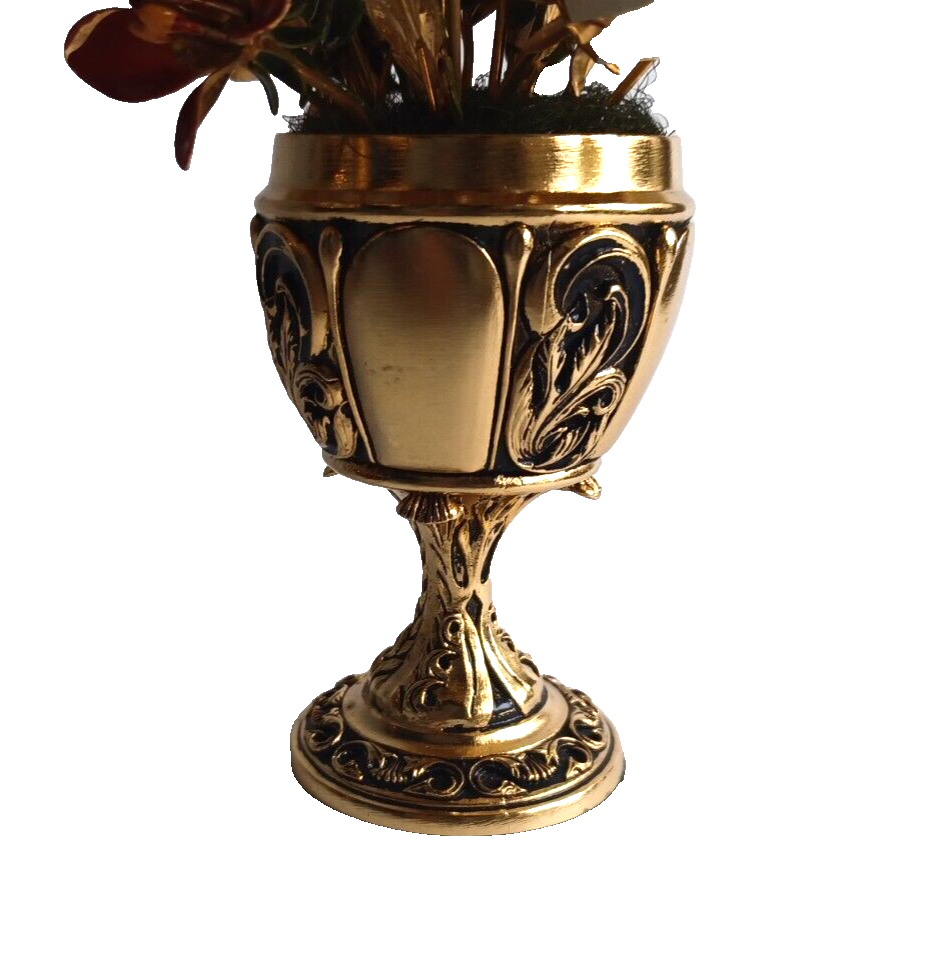 Vintage Franklin Mint Imperial Russian Bouquet Carl Faberge Brass Enamel Flowers image 2