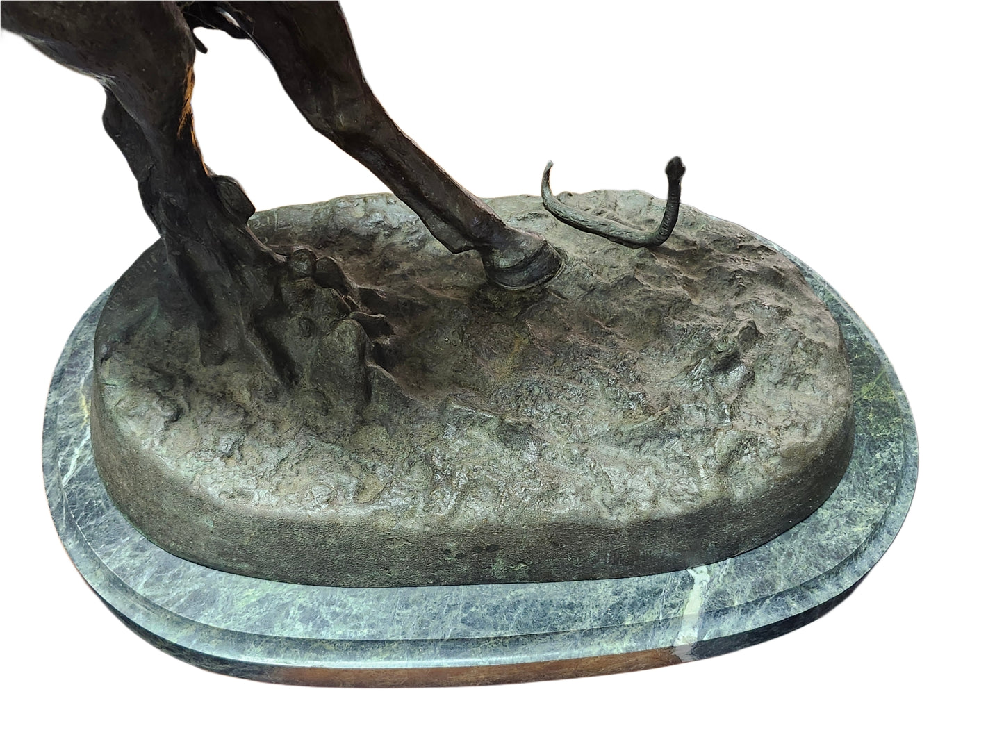 Frederic Remington Bronze Statue Titled "Rattlesnake" 23" Tall image 4