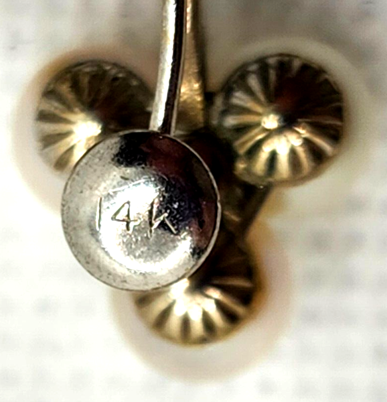 14K Triple White Cultured Pearl Three Leaf Clover & Diamond Screw Back Earrings image 6