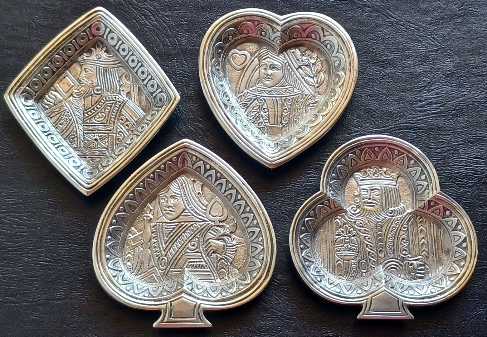 Extremely Rare!, Tiffany & Co, Sterling Silver Royal Flush Poker Coasters, Trays image 2