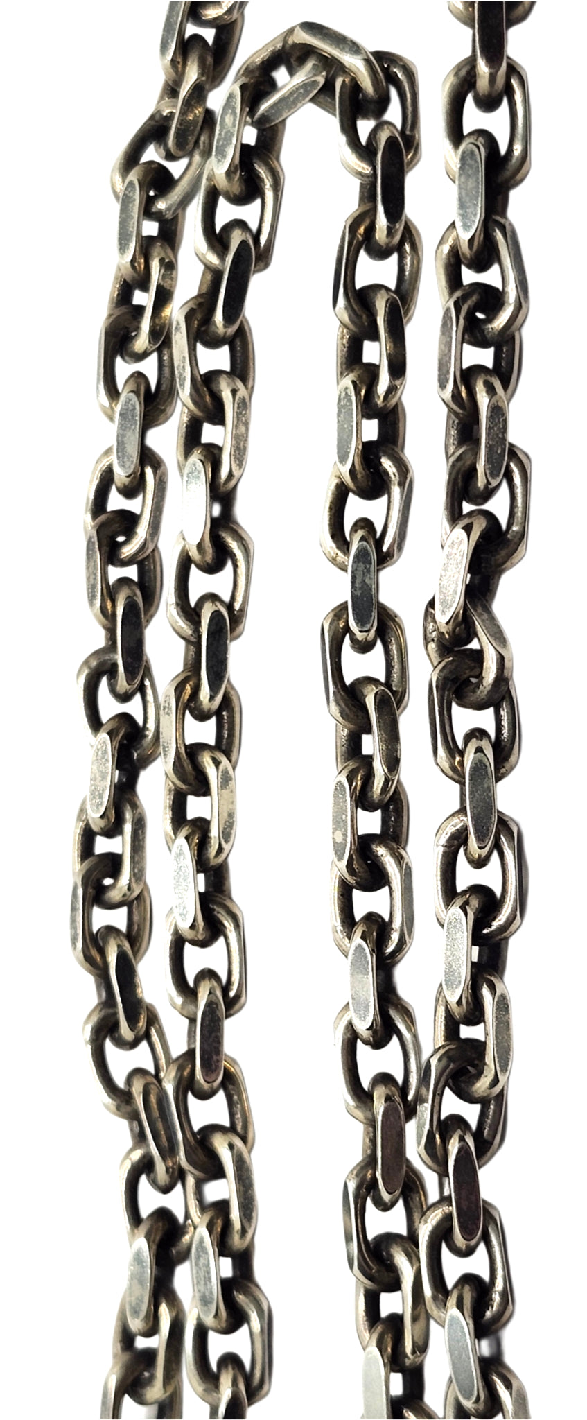 BWL Bill Wall Leather Sterling Rolo / Cable Link Chain Necklace w/ Skull Toggle image 4