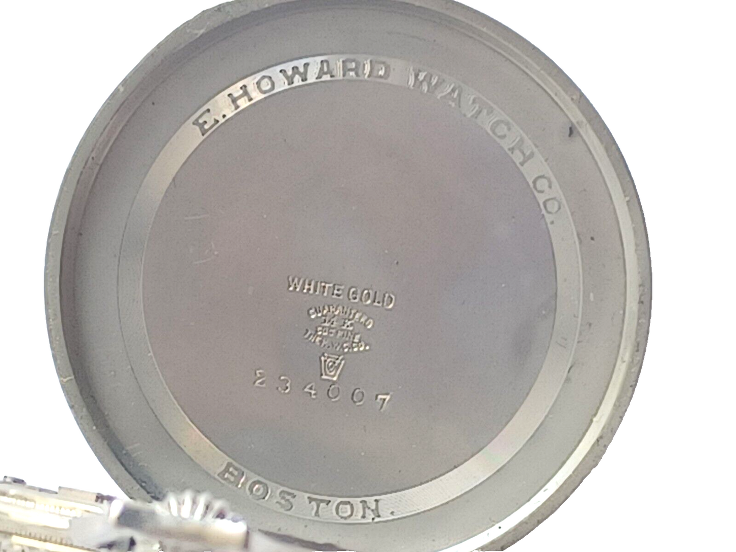 Antique E Howard Series 12 Solid 14K White Gold Pocket Watch 17J  10 Size in Box image 9