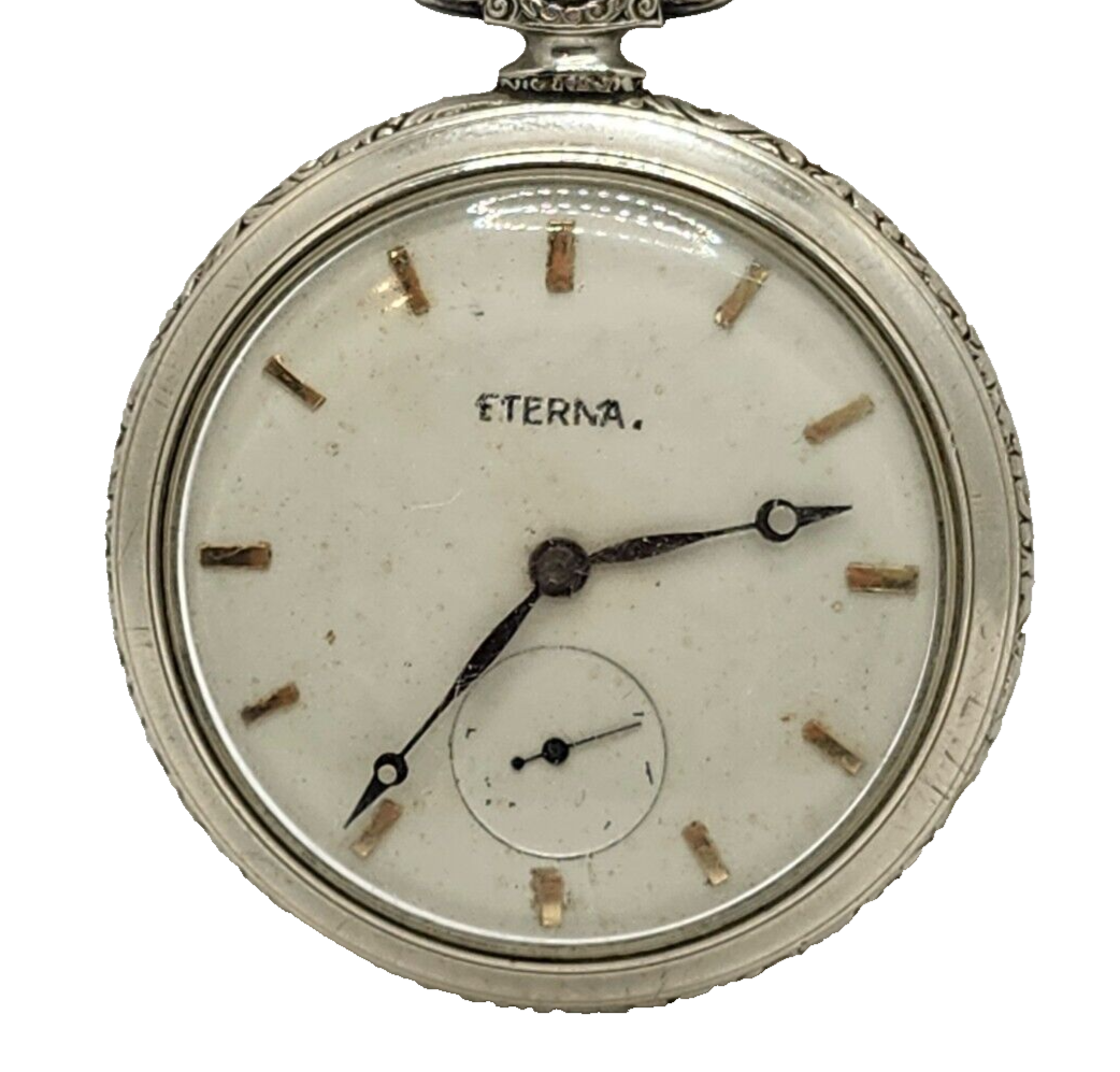 Antique Eterna Swiss Pocket Watch w/ Double Headed Eagle Symbol image 1