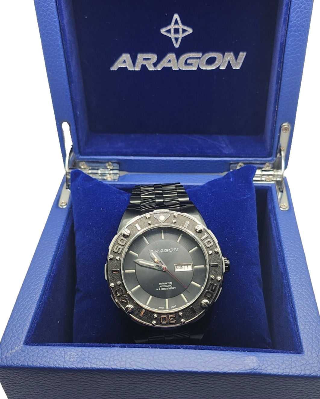 ARAGON Enforcer IP Black T-100 14 Tubes A168BLK Men's Watch image 0