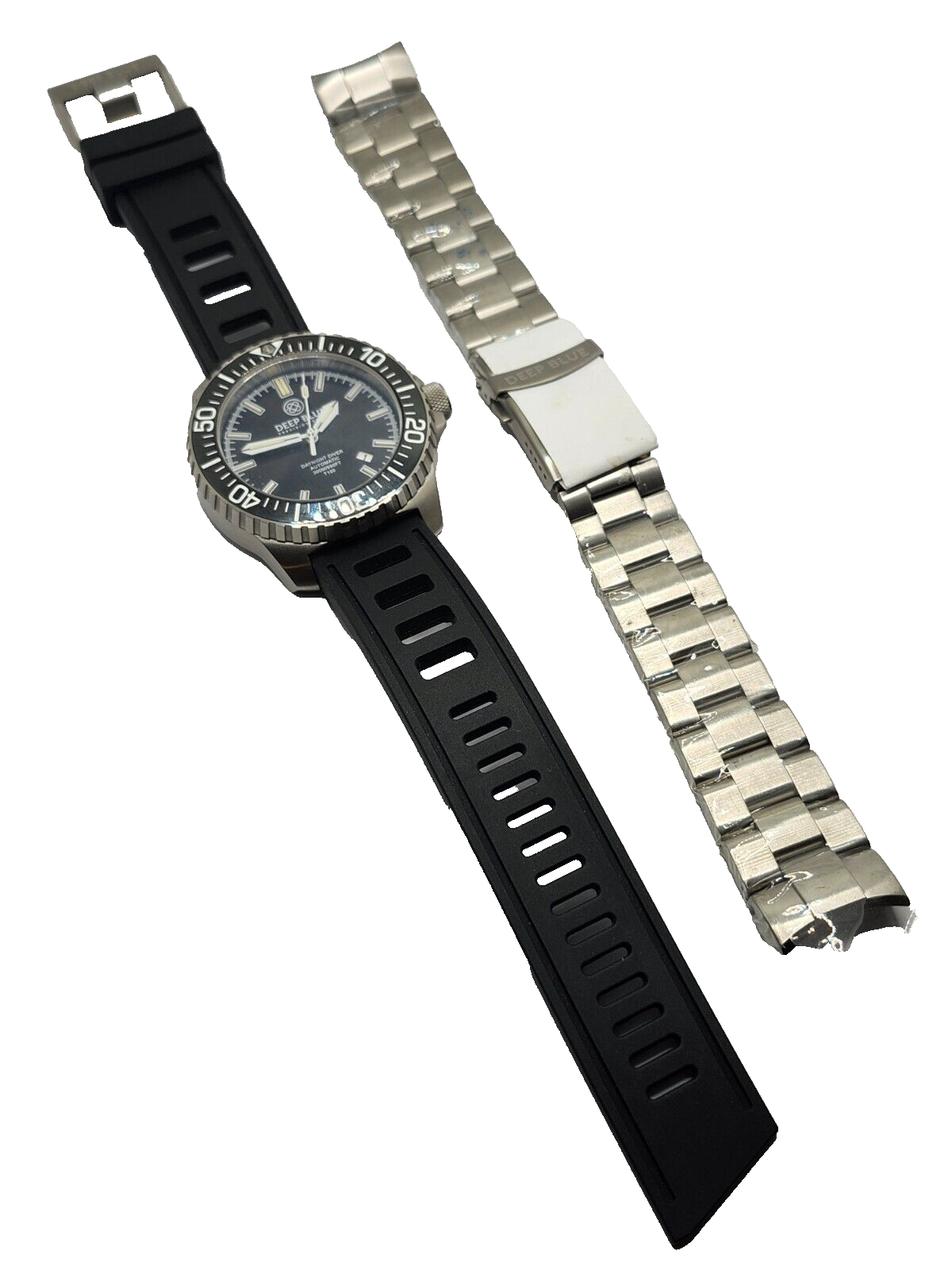 NEW! Deep Blue Daynight 65 T-100 Tritium Automatic Men's Dive Watch w/ 2 bands image 4