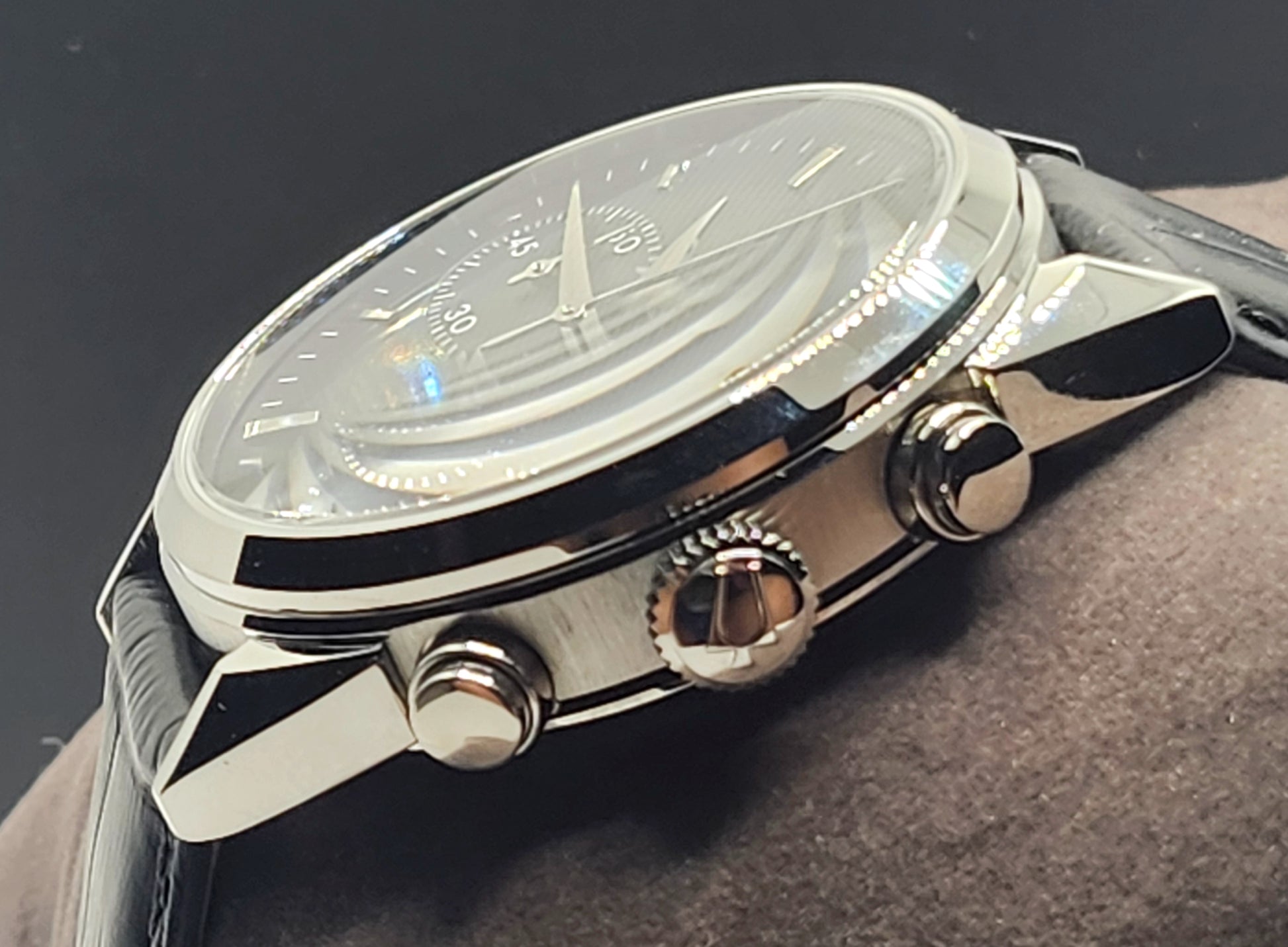 NEW! Bulova Men's Classic Precision Chronograph Black Leather Watch 42 MM image 4