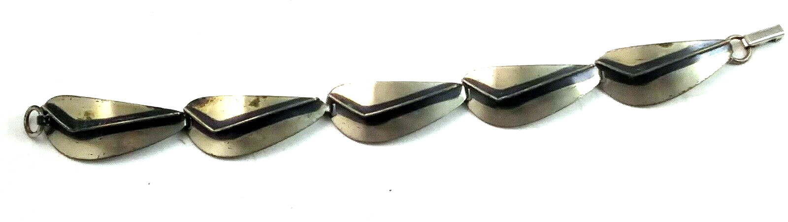 Vintage Mid Century Modern Sterling Beau Bracelet Pin & Earrings Set image 9