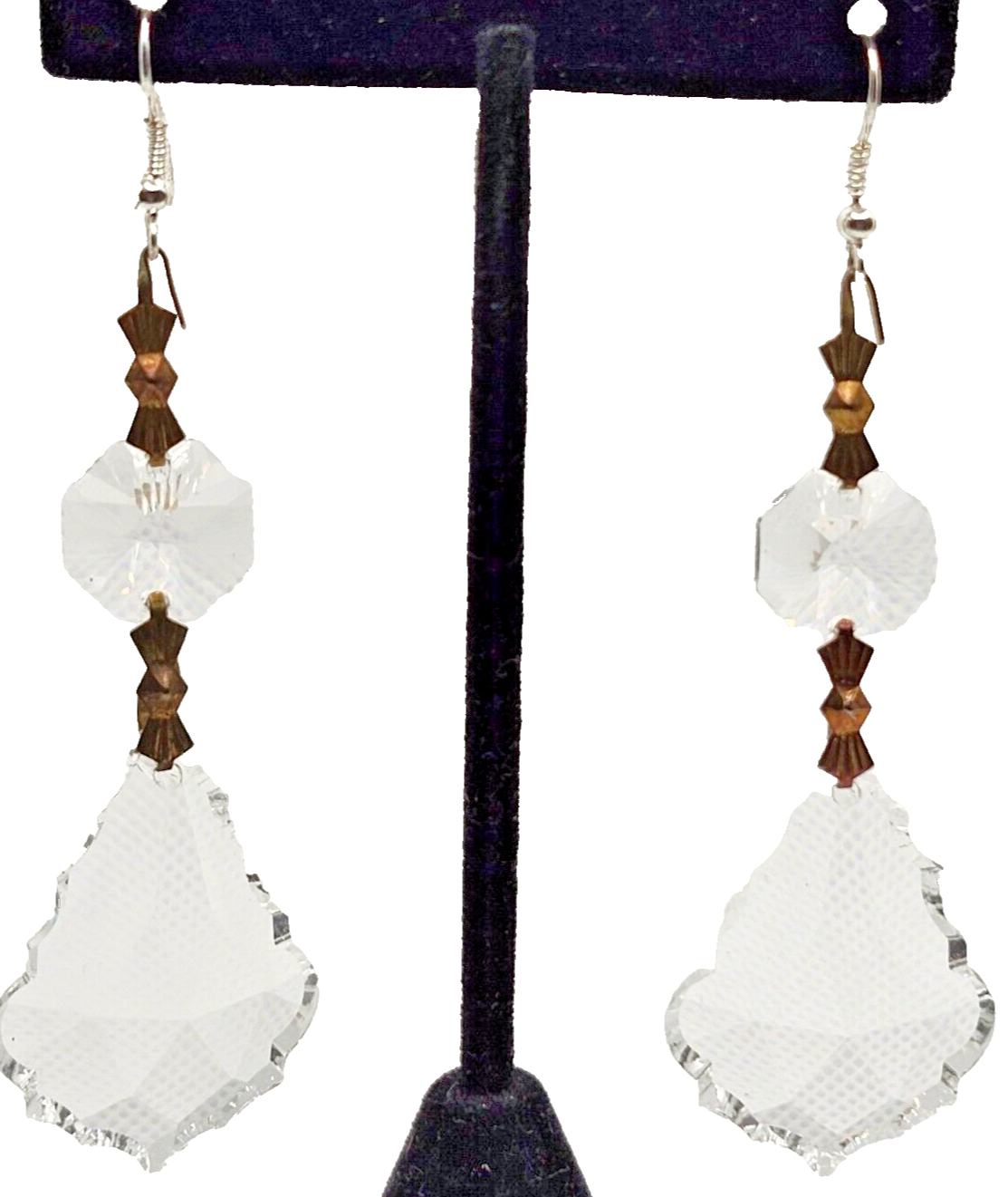 Hand Made Vintage Chandelier Crystal Dangle Drop Earrings image 0