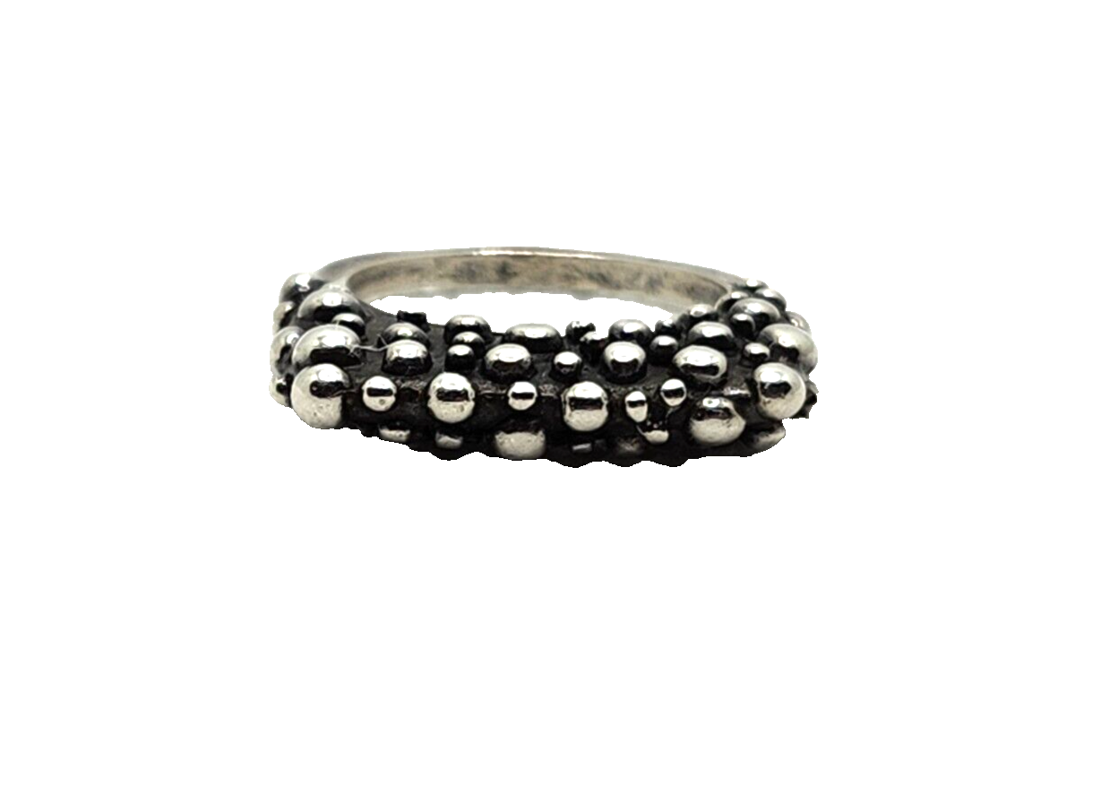 Dian Malouf Modern Stack Stacking Sterling Silver Heavy Dots Ring DLM image 3