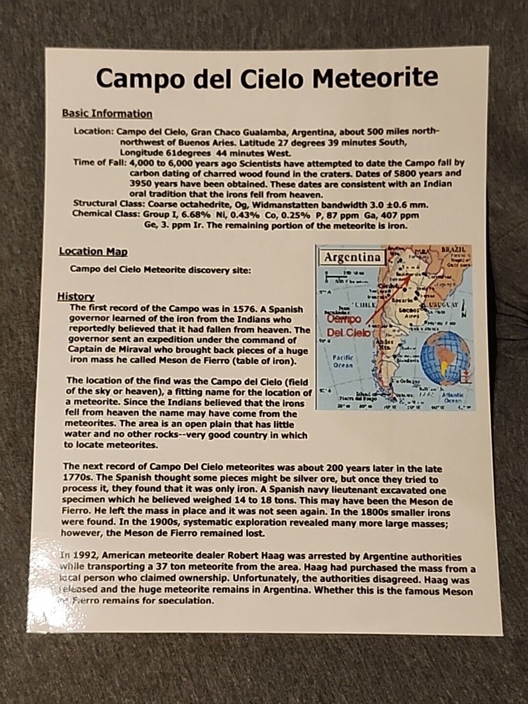 Museum Quality Sensational Specimen New Campo Del Cielo METEORITE Large 7.22 LBS image 9