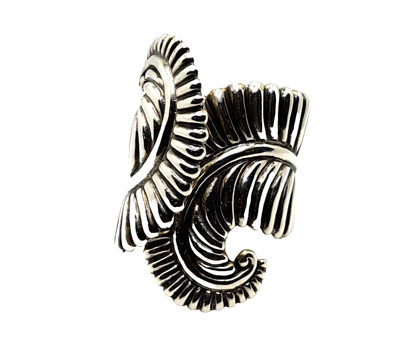 Vintage Taxco Mexican 925 Sterling Silver Clamper Fern Leaf Cuff Bracelet image 1