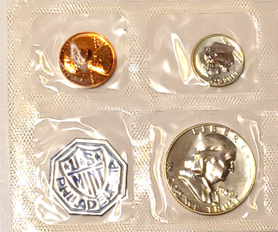 1959 U.S. Mint SILVER PROOF Set in Original Envelope image 2