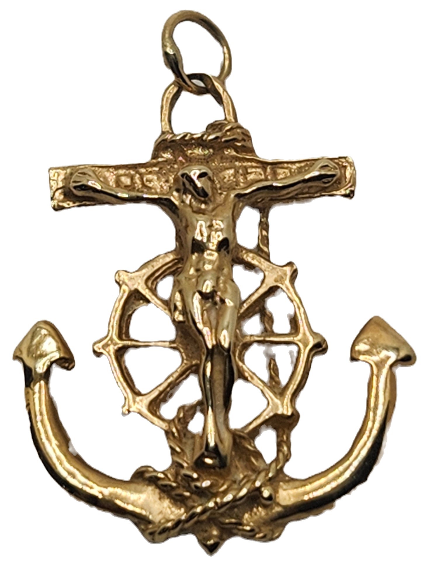 Mariners Cross 14k Yellow Gold Pendant Charm image 2