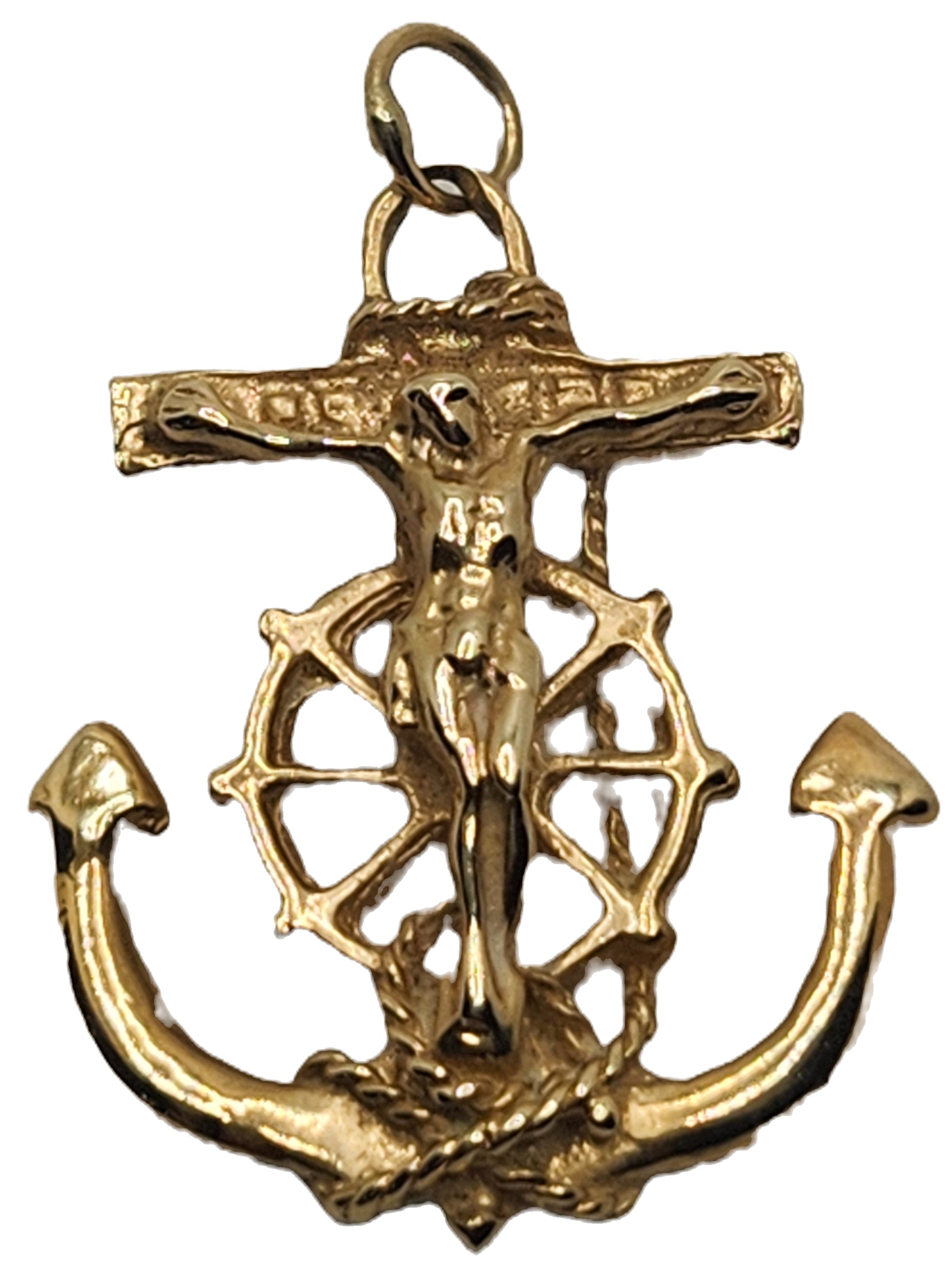 Mariners Cross 14k Yellow Gold Pendant Charm image 2