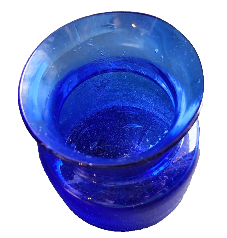 ERIK HOGLUND Large Blue Bubbly Glass Vase BODA SWEDEN 50'S SCANDINAVIAN image 3