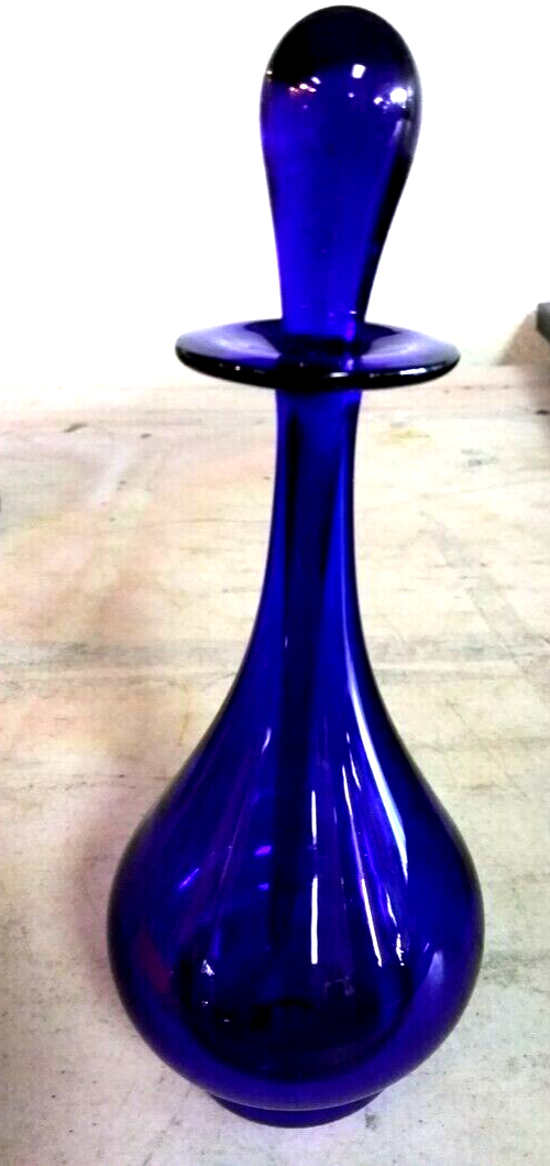 Antique Bristol Cobalt Blue Perfume Bottle Signed image 3