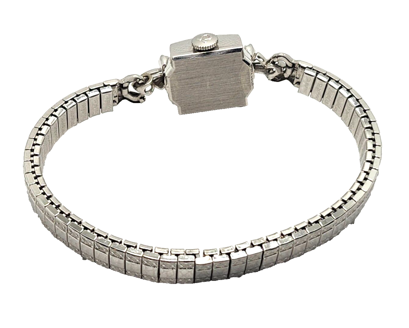 Vintage Ladies Omega 14k White Gold & Diamonds Wrist Watch image 3