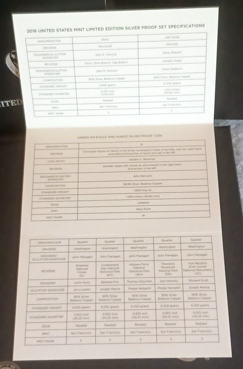 2016 S United States Mint Limited Edition Silver Proof Set image 6