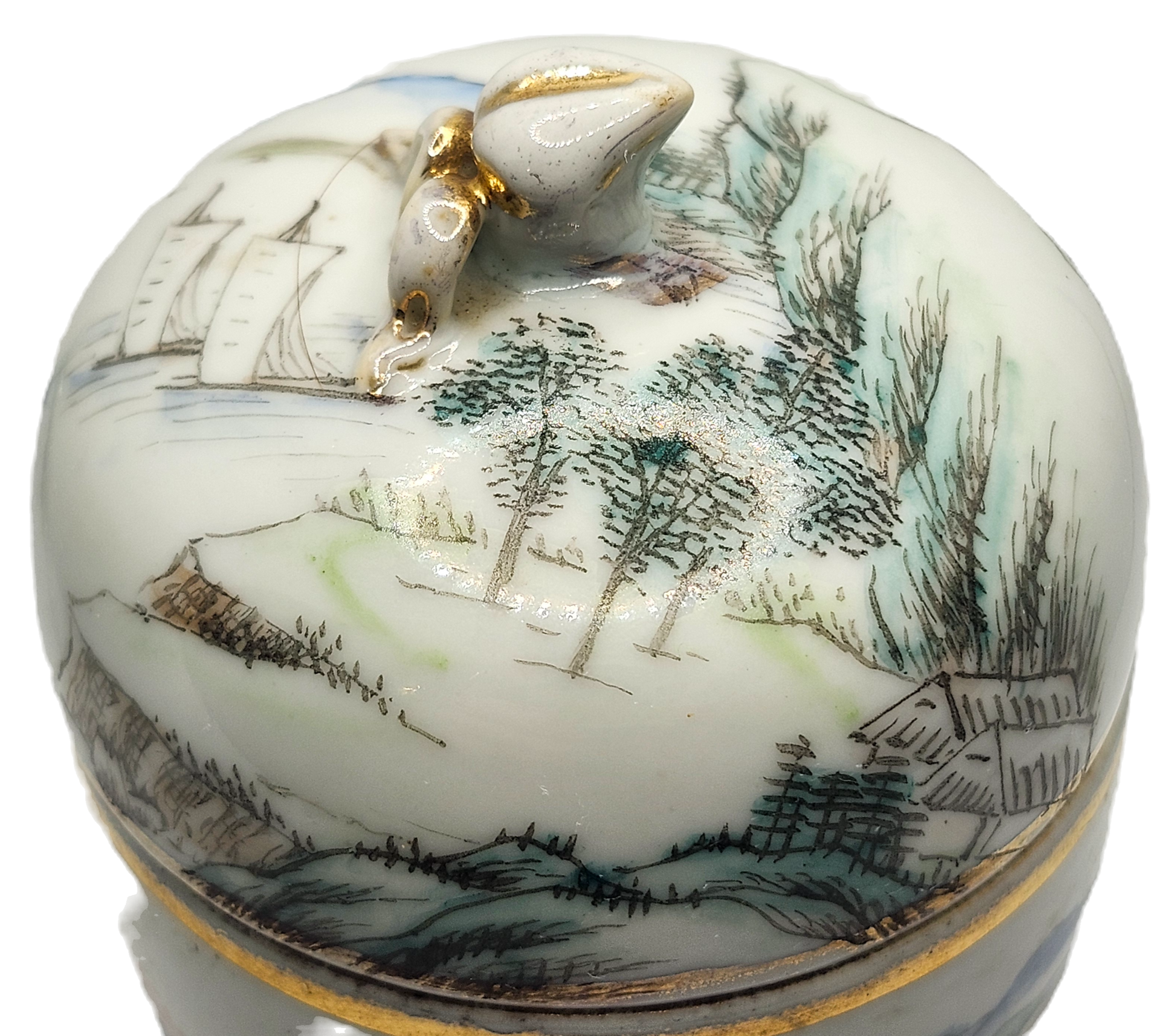 RARE Antique 20's Japanese Saki Wine Warmer Single Cup Set image 7