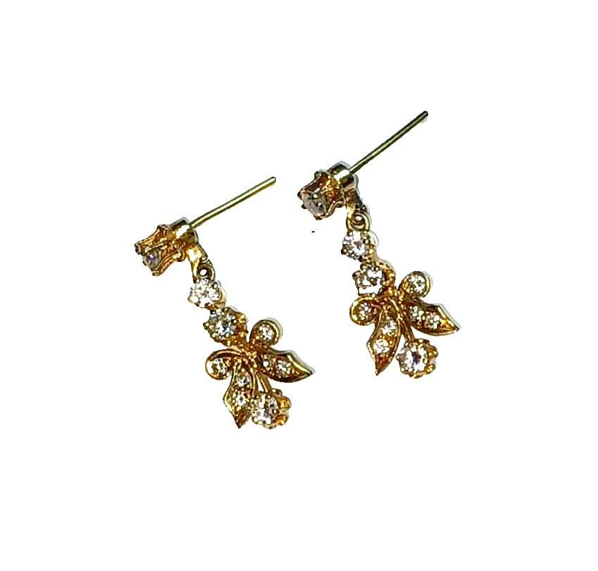 Antique Natural 1.5cttw Diamond & 14k Gold Dangle Drop Earrings image 4