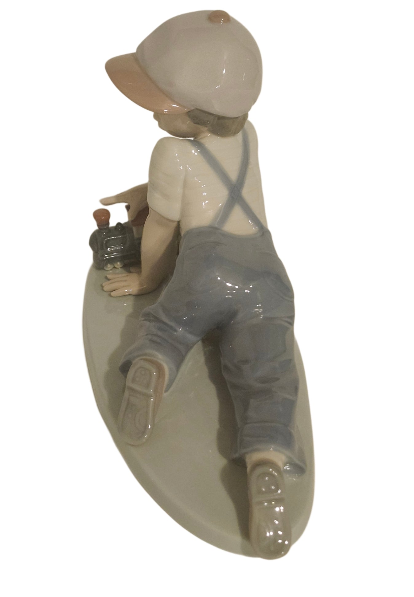Retired Lladro #7619 Porcelain Figurine ALL ABOARD Boy w/ Train in Box image 3