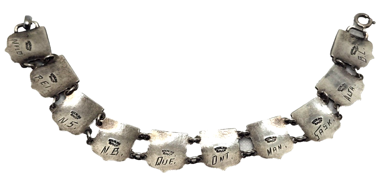 Vintage BMCo Sterling Silver Enamel Shield Flag Bracelet image 5
