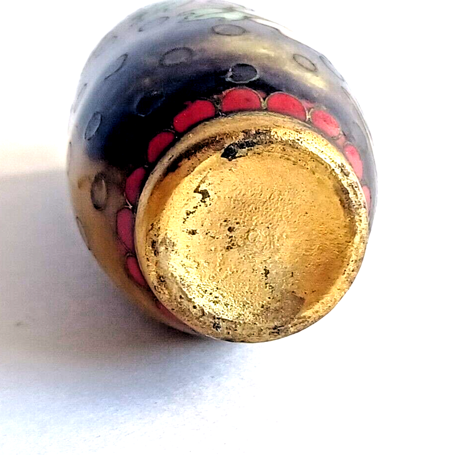 Antique Chinese Cloisonne Snuff Bottle 19th Century Flowers image 15