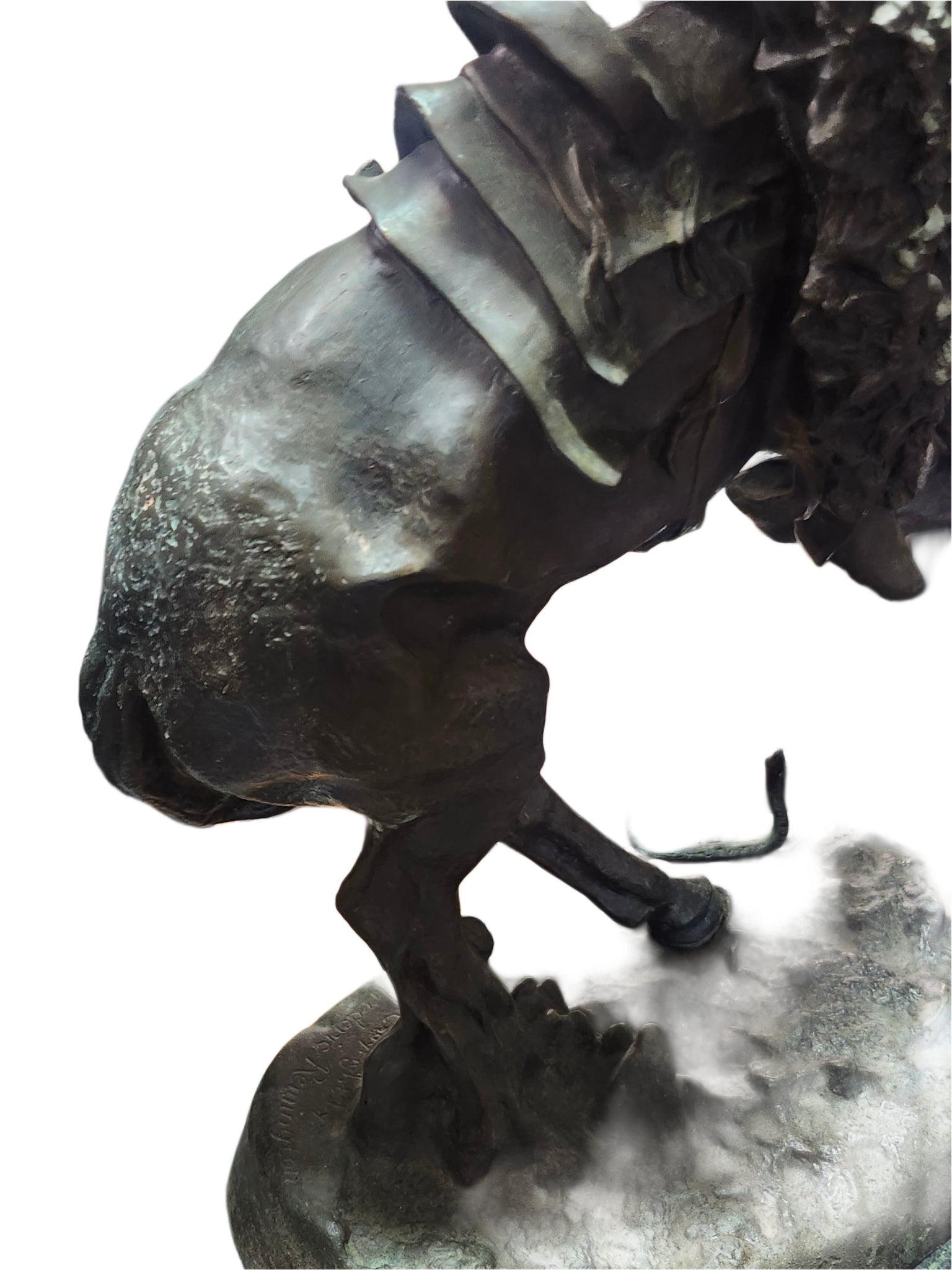 Frederic Remington Bronze Statue Titled "Rattlesnake" 23" Tall image 9